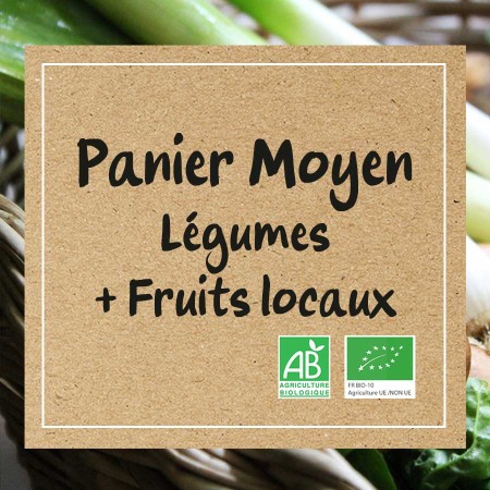 Panier moyen de légumes et fruits bio