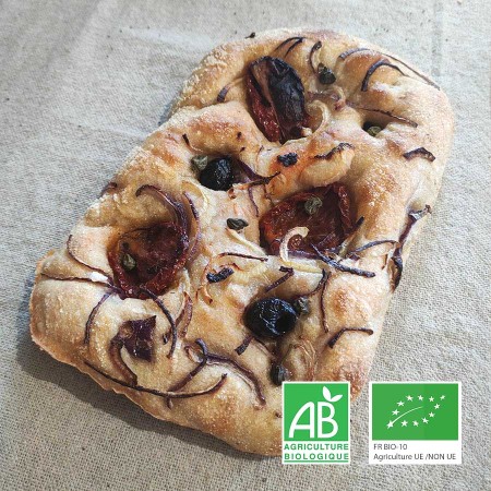 Focaccia garnie végétarienne Le Pain Paresseux bio